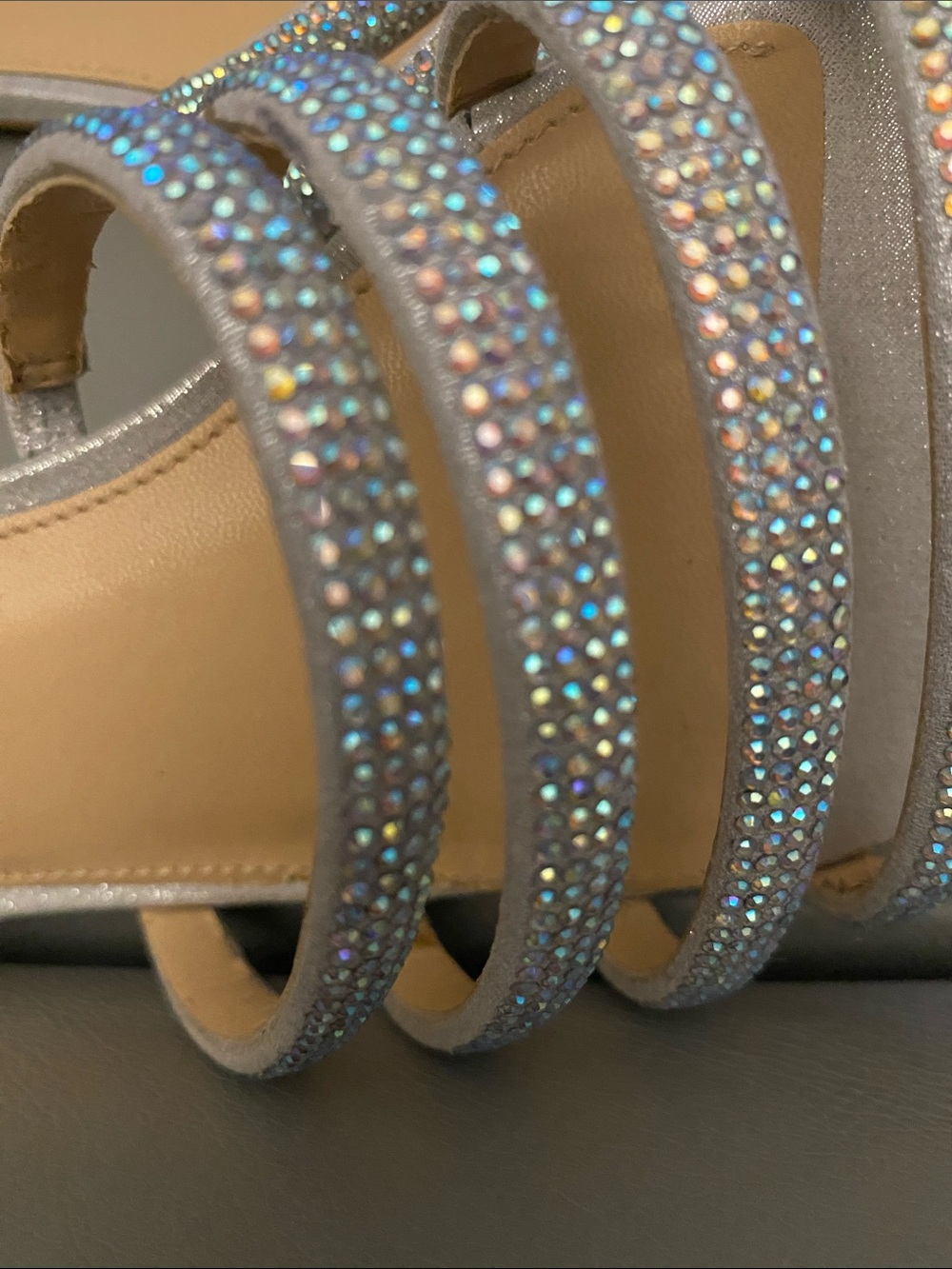 J. Crew Silver Crystal-Strap Slide Sandals - Picture 4 of 4
